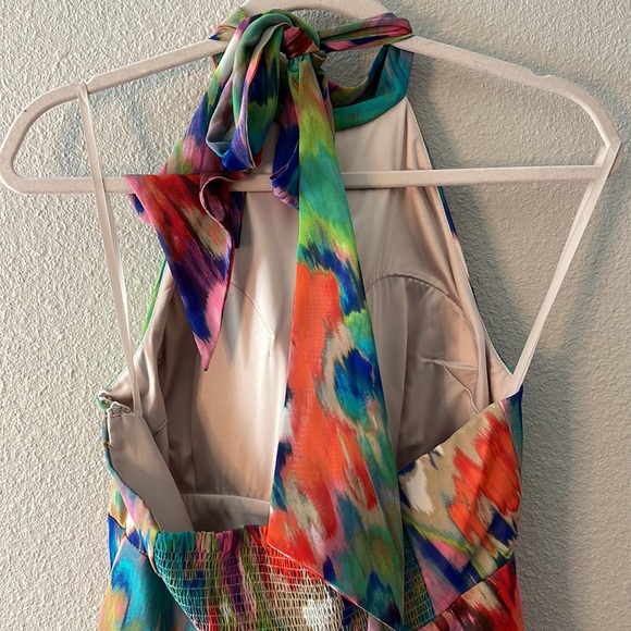RED Saks Fifth Avenue Halter Colorful Dress - Picture 5 of 9